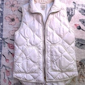 J. Crew Ivory Quilted Vest